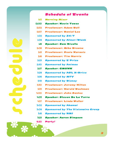 Program Schedule of Events